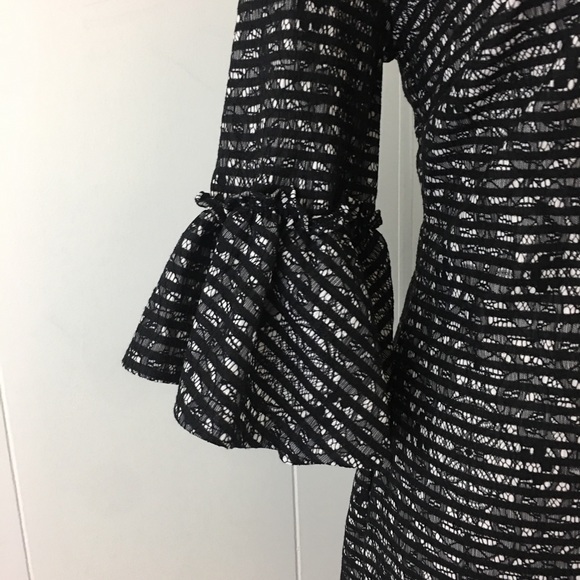 Banana Republic Flutter Sleeve Striped Lace Dress - Picture 3 of 9